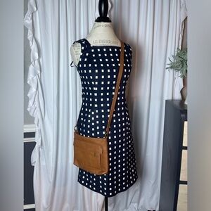 Ann Taylor Navy and White Dress Size 2